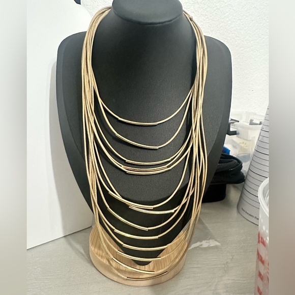 NY Collection Jewelry - NY & Company Multi-Strand Layered Cord Necklace – Gold Tone